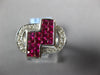 1.86CT DIAMOND & AAA RUBY 18KT WHITE GOLD 3D PRINCESS CHECKERED MENS PINKIE RING
