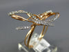 ESTATE LARGE .38CT DIAMOND 14KT ROSE GOLD 3D CLASSIC BUTTERFLY LOVE RING