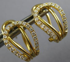 ESTATE WIDE .35CT DIAMOND 18KT YELLOW GOLD 3D TEAR DROP CLIP ON EARRINGS