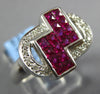 1.86CT DIAMOND & AAA RUBY 18KT WHITE GOLD 3D PRINCESS CHECKERED MENS PINKIE RING