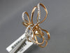 ESTATE LARGE .38CT DIAMOND 14KT ROSE GOLD 3D CLASSIC BUTTERFLY LOVE RING