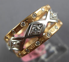 .34CT DIAMOND 18KT WHITE AND ROSE GOLD 3D FILIGREE 3/4 ETERNITY ANNIVERSARY RING