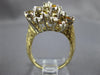 LARGE 3CT MULTI COLOR DIAMOND 14KT 2 TONE GOLD 3D CLUSTER HAMMERED LOOK FUN RING