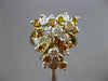 LARGE 3CT MULTI COLOR DIAMOND 14KT 2 TONE GOLD 3D CLUSTER HAMMERED LOOK FUN RING