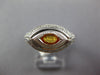 3.75CT DIAMOND & AAA YELLOW SAPPHIRE 14KT WHITE GOLD 3D MARQUISE SHAPE FUN RING