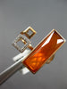 .07CT DIAMOND & AAA ORANGE AGATE 14KT ROSE GOLD 3D SQUARE RECTANGULAR FUN RING