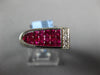 ESTATE 1.94CT DIAMOND & AAA RUBY 18K WHITE GOLD TRIANGULAR OVAL MENS PINKIE RING