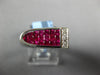 ESTATE 1.94CT DIAMOND & AAA RUBY 18K WHITE GOLD TRIANGULAR OVAL MENS PINKIE RING