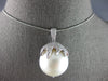 EXTRA LARGE .90CT DIAMOND & AAA SOUTH SEA PEARL 18KT WHITE GOLD FLOATING PENDANT