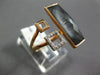 .07CT DIAMOND & AAA GREY QUARTZ 14KT ROSE GOLD 3D SQUARE RECTANGULAR FUN RING