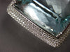 EXTRA LARGE 99.28CT DIAMOND & AAA AQUAMARINE 14KT WHITE GOLD 3D FLOATING PENDANT