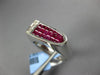ESTATE 1.94CT DIAMOND & AAA RUBY 18K WHITE GOLD TRIANGULAR OVAL MENS PINKIE RING