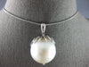 EXTRA LARGE .90CT DIAMOND & AAA SOUTH SEA PEARL 18KT WHITE GOLD FLOATING PENDANT