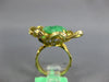 ANTIQUE LARGE AAA JADEITE 18KT YELLOW GOLD 3D HANDCRAFTED FLOWER FUN RING