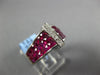 WIDE 4.70CT DIAMOND & AAA RUBY 18KT WHITE GOLD 3D PRINCESS INVISIBLE CROWN RING