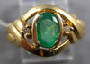 ESTATE .84CT DIAMOND & AAA EMERALD 14KT YELLOW GOLD 3D OVAL & ROUND FUN RING