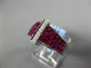 WIDE 4.70CT DIAMOND & AAA RUBY 18KT WHITE GOLD 3D PRINCESS INVISIBLE CROWN RING