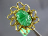 ANTIQUE LARGE AAA JADEITE 18KT YELLOW GOLD 3D HANDCRAFTED FLOWER FUN RING