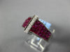 WIDE 4.70CT DIAMOND & AAA RUBY 18KT WHITE GOLD 3D PRINCESS INVISIBLE CROWN RING