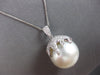 EXTRA LARGE .90CT DIAMOND & AAA SOUTH SEA PEARL 18KT WHITE GOLD FLOATING PENDANT