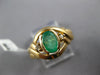 ESTATE .84CT DIAMOND & AAA EMERALD 14KT YELLOW GOLD 3D OVAL & ROUND FUN RING