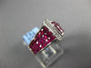 WIDE 4.70CT DIAMOND & AAA RUBY 18KT WHITE GOLD 3D PRINCESS INVISIBLE CROWN RING