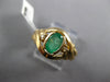 ESTATE .84CT DIAMOND & AAA EMERALD 14KT YELLOW GOLD 3D OVAL & ROUND FUN RING