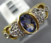 .48CT DIAMOND & AAA TANZANITE 14KT YELLOW GOLD 3D OVAL & ROUND DOUBLE HEART RING