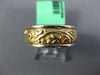 ESTATE WIDE 18K 2 TONE GOLD HAND CARVED FILIGREE SOLID ETERNITY ANNIVERSARY RING