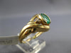 ESTATE .84CT DIAMOND & AAA EMERALD 14KT YELLOW GOLD 3D OVAL & ROUND FUN RING