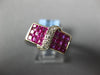 2.21CT DIAMOND & AAA RUBY 18KT WHITE GOLD 3D PRINCESS INVISIBLE RECTANGULAR RING