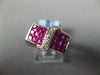 2.21CT DIAMOND & AAA RUBY 18KT WHITE GOLD 3D PRINCESS INVISIBLE RECTANGULAR RING