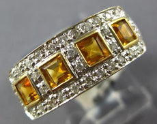 .91CT DIAMOND & AAA CITRINE 14KT YELLOW GOLD 3D SQUARE & ROUND ANNIVERSARY RING