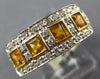 .91CT DIAMOND & AAA CITRINE 14KT YELLOW GOLD 3D SQUARE & ROUND ANNIVERSARY RING