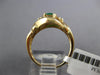 ESTATE .84CT DIAMOND & AAA EMERALD 14KT YELLOW GOLD 3D OVAL & ROUND FUN RING