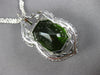 EXTRA LARGE 22CT DIAMOND & AAA PERIDOT 18KT WHITE GOLD 3D BY THE YARD NECKLACE