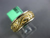 ESTATE WIDE 18K 2 TONE GOLD HAND CARVED FILIGREE SOLID ETERNITY ANNIVERSARY RING