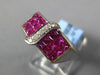 2.21CT DIAMOND & AAA RUBY 18KT WHITE GOLD 3D PRINCESS INVISIBLE RECTANGULAR RING