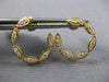 ESTATE .62CT DIAMOND 18KT YELLOW GOLD MULTI LEAF SIDEWAYS HOOP HANGING EARRINGS