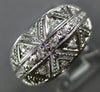 WIDE .19CT DIAMOND 14KT WHITE GOLD FILIGREE TRIANGULAR WEDDING ANNIVERSARY RING