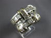ESTATE 2.60CT DIAMOND 18K WHITE GOLD 3D BAGUETTE MULTI ROW CRISS CROSS LOVE RING