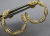 ESTATE .62CT DIAMOND 18KT YELLOW GOLD MULTI LEAF SIDEWAYS HOOP HANGING EARRINGS