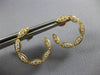 ESTATE .62CT DIAMOND 18KT YELLOW GOLD MULTI LEAF SIDEWAYS HOOP HANGING EARRINGS