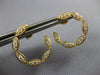 ESTATE .62CT DIAMOND 18KT YELLOW GOLD MULTI LEAF SIDEWAYS HOOP HANGING EARRINGS