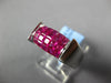 ESTATE WIDE 3.10CT AAA RUBY 18K WHITE GOLD PRINCESS MULTI ROW INVISIBLE FUN RING
