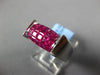 ESTATE WIDE 3.10CT AAA RUBY 18K WHITE GOLD PRINCESS MULTI ROW INVISIBLE FUN RING