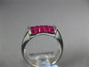 ESTATE WIDE 3.10CT AAA RUBY 18K WHITE GOLD PRINCESS MULTI ROW INVISIBLE FUN RING