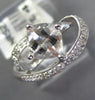 1.32CT DIAMOND & AAA WHITE TOPAZ 14KT WHITE GOLD CUSHION & ROUND FUN LOVE RING