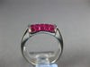 ESTATE WIDE 3.10CT AAA RUBY 18K WHITE GOLD PRINCESS MULTI ROW INVISIBLE FUN RING