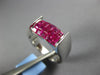 ESTATE WIDE 3.10CT AAA RUBY 18K WHITE GOLD PRINCESS MULTI ROW INVISIBLE FUN RING